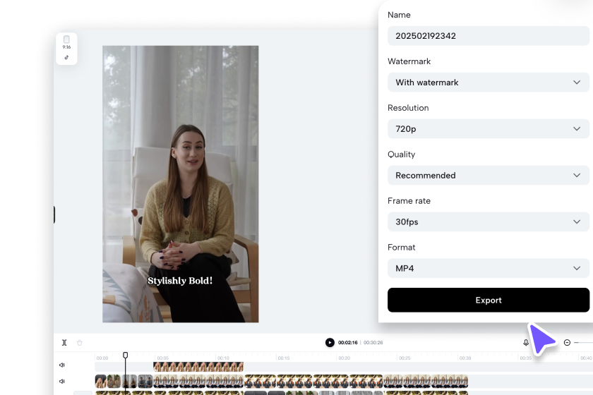Export and share the vlog video
